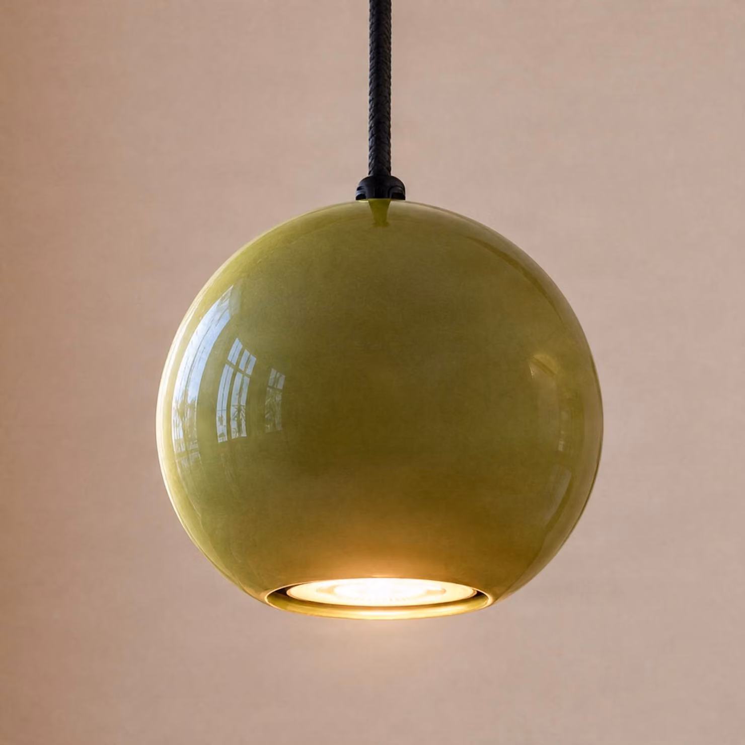 Lampada a sospensione Ceramic Ball SIGMA, Verde, Soggiorno / Sala da pranzo, Ceramica, Lampada a sospensione
