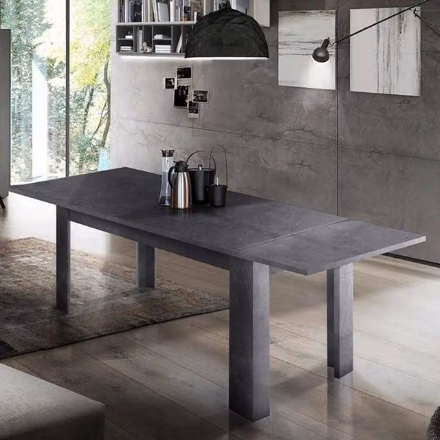 Tavolo da pranzo moderno DMORA allungabile Grigio, L/P/H: 160/210 x 90 x 75 cm – 1