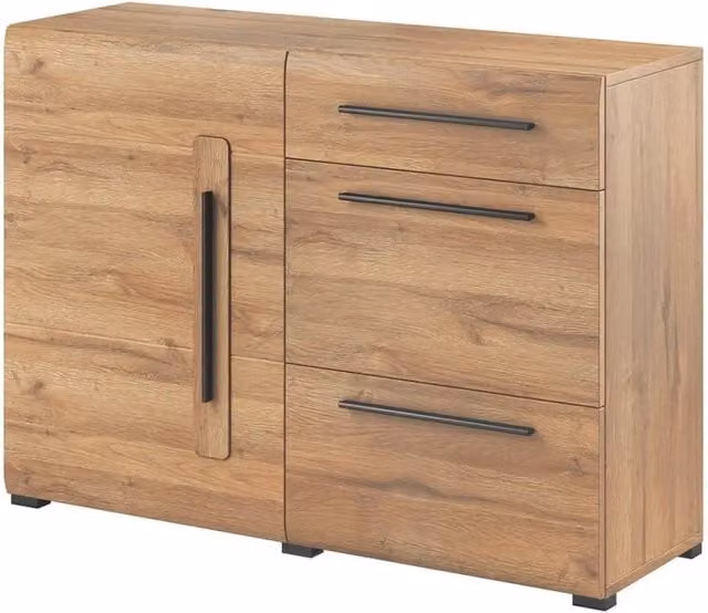 Buffet design 120cm. Collezione BREDA una porta e tre cassetti. Colore rovere.