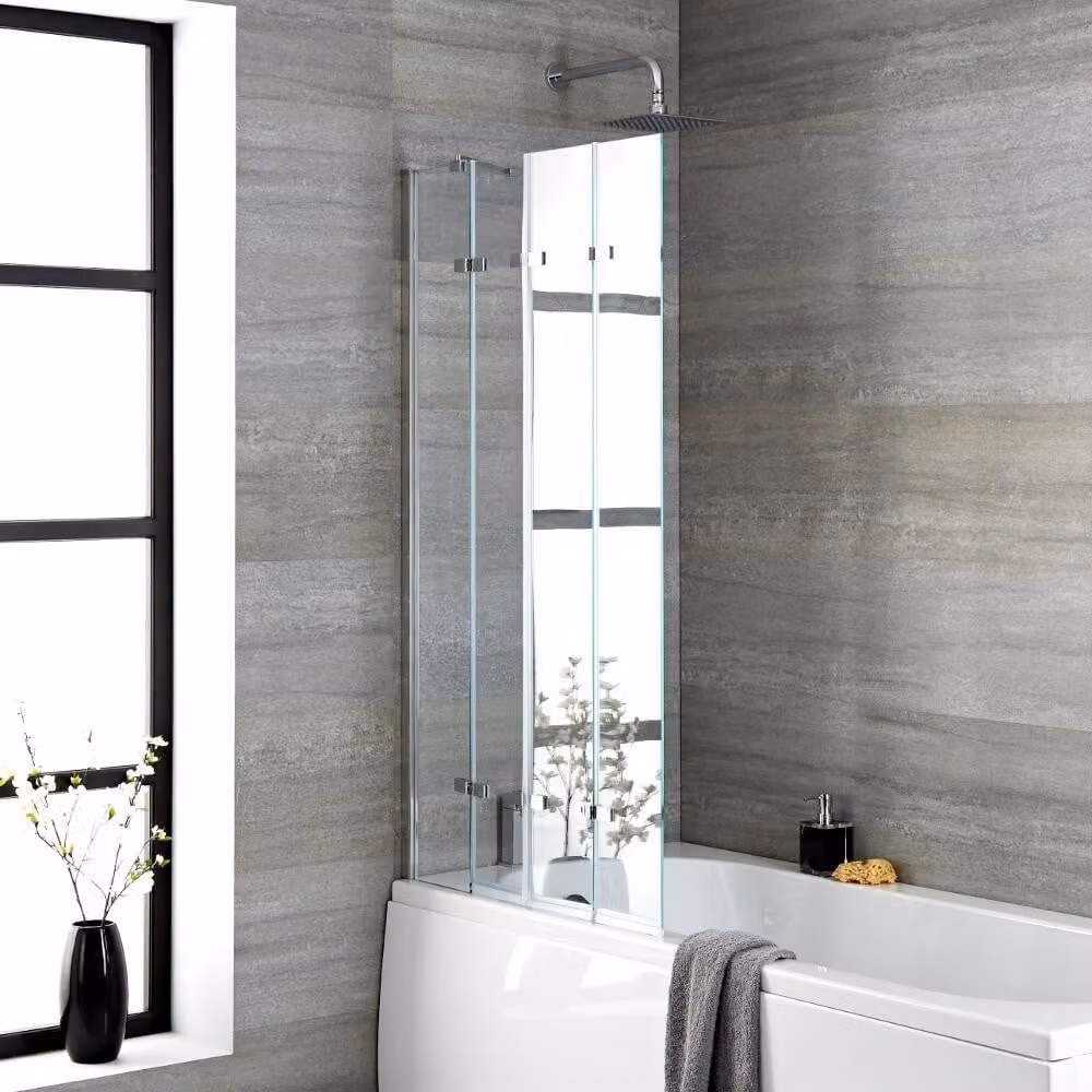 Parete Vasca da Bagno 1490 x mm  Vetro Temperato 6mm di Sicurezza Cabina Doccia