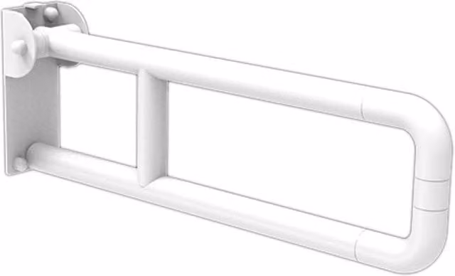 Barra maniglione ribaltabile cm 60 per disabili e terza età alluminio nylon bianco