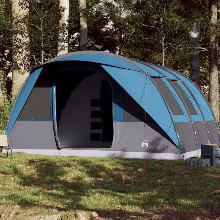 Tenda Familiare a Tunnel vidaXL per 7 Persone, Blu, Impermeabile in Poliestere e Fibra di Vetro