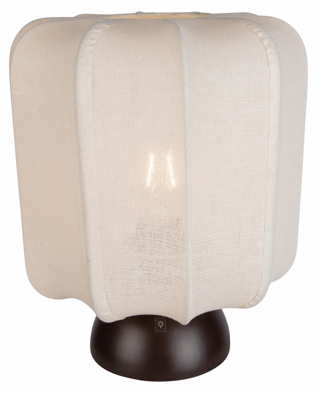 QAZQA - Japandi Lampada da tavolo Japandi I Lampada da tavolo I Lampada I Lampada da interno Bronzo scuro con paralume beige - Nori I Soggiorno I Camera da letto - Tessuto rotondo - Adatta a LED E27