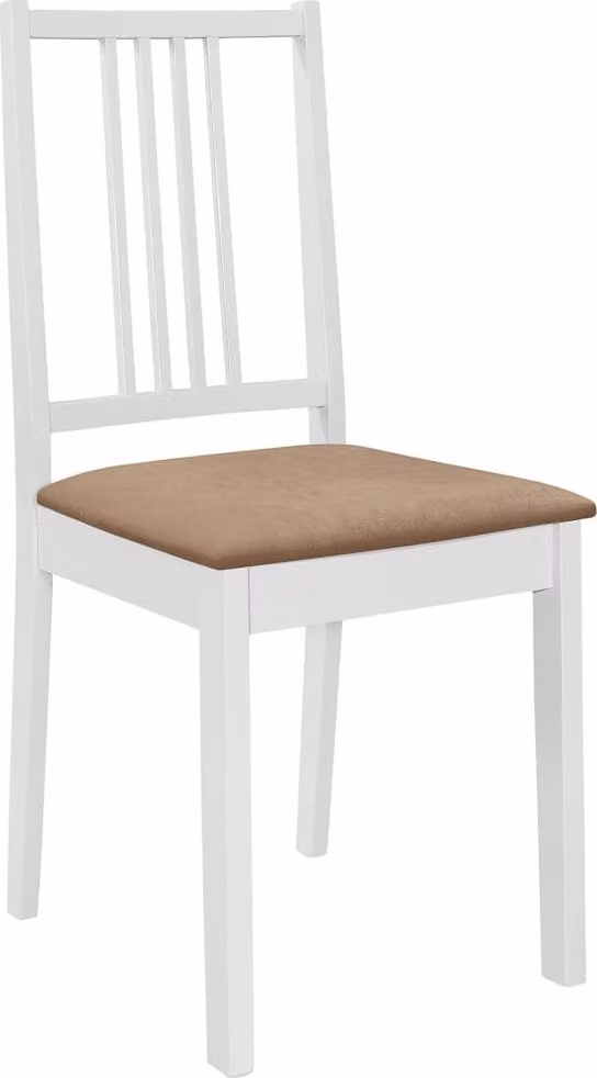 Sedie da Pranzo con Cuscini 6 pz Bianche in Legno Massello