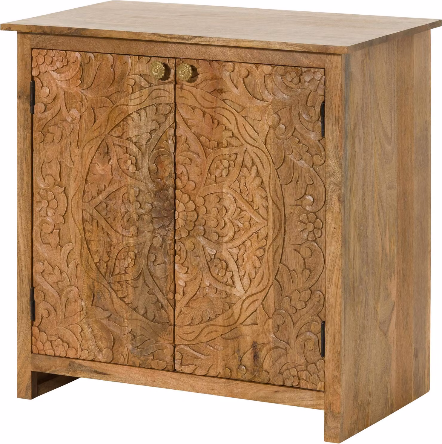 MASSIVMOEBEL24 | Comò in legno di mango 80x48x78 laccato naturale KASHMIR #208