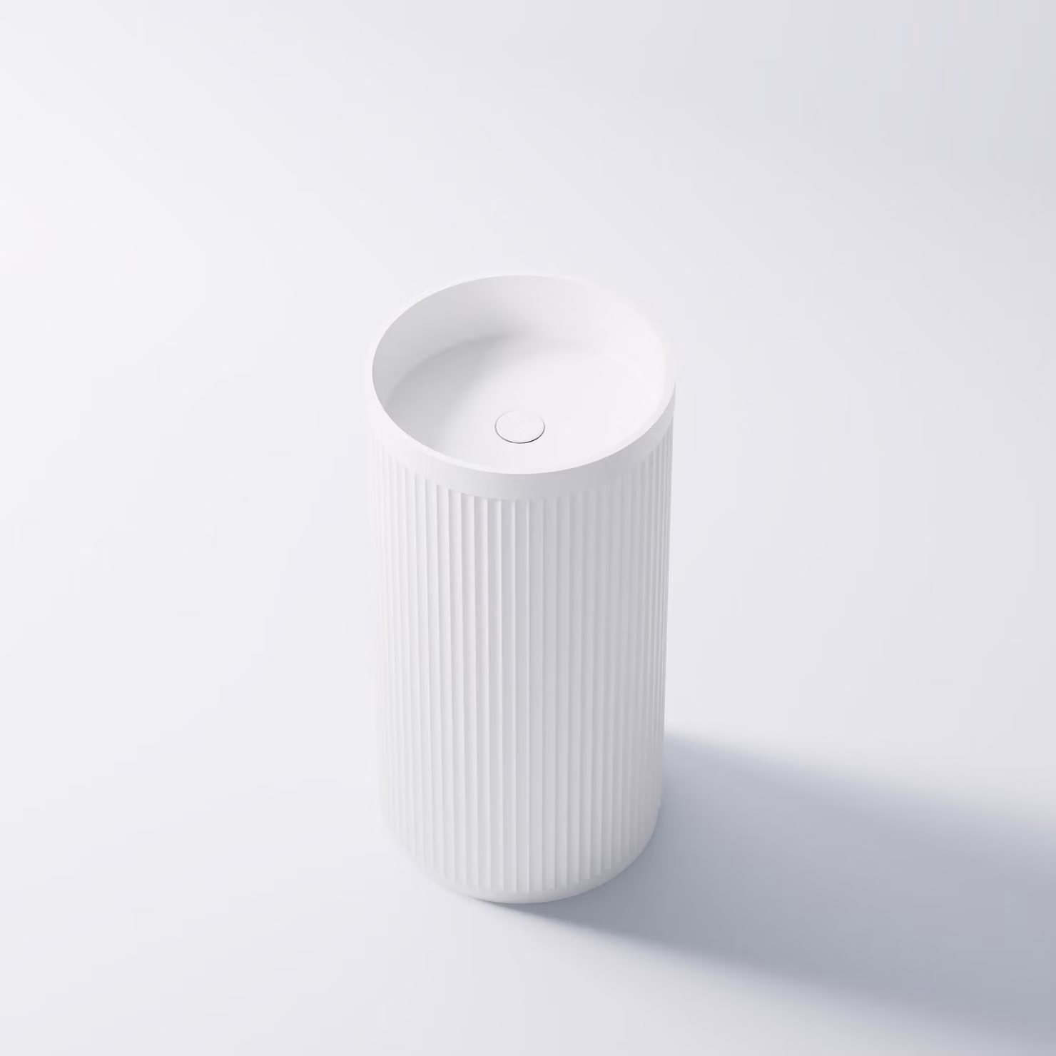 Steinberg Série 740 Lavabo au sol, rond, sans trop-plein, 450x450x900mm, SOLIDSurface, 7406500W, 7406500W