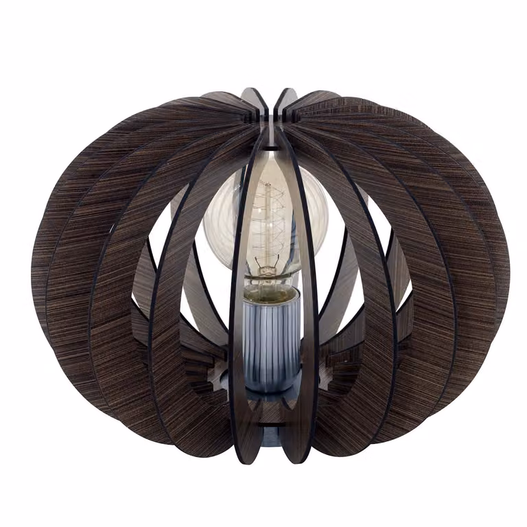 Lampada da tavolo in legno marrone scuro interruttore Lampada da tavolo LED adatta Ø 30cm