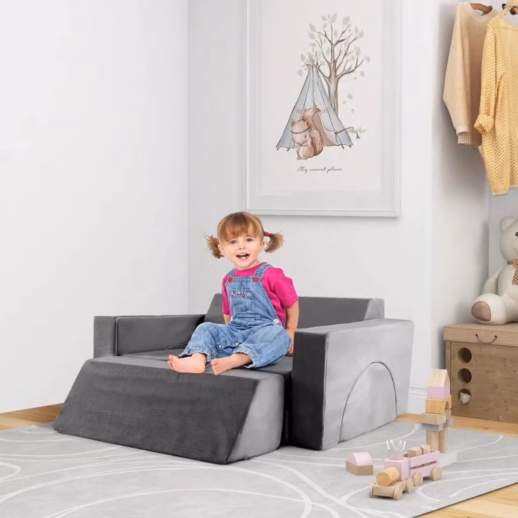 Divano modulare creativo per bambini Design Mania, 8 pezzi, Grigio – 2