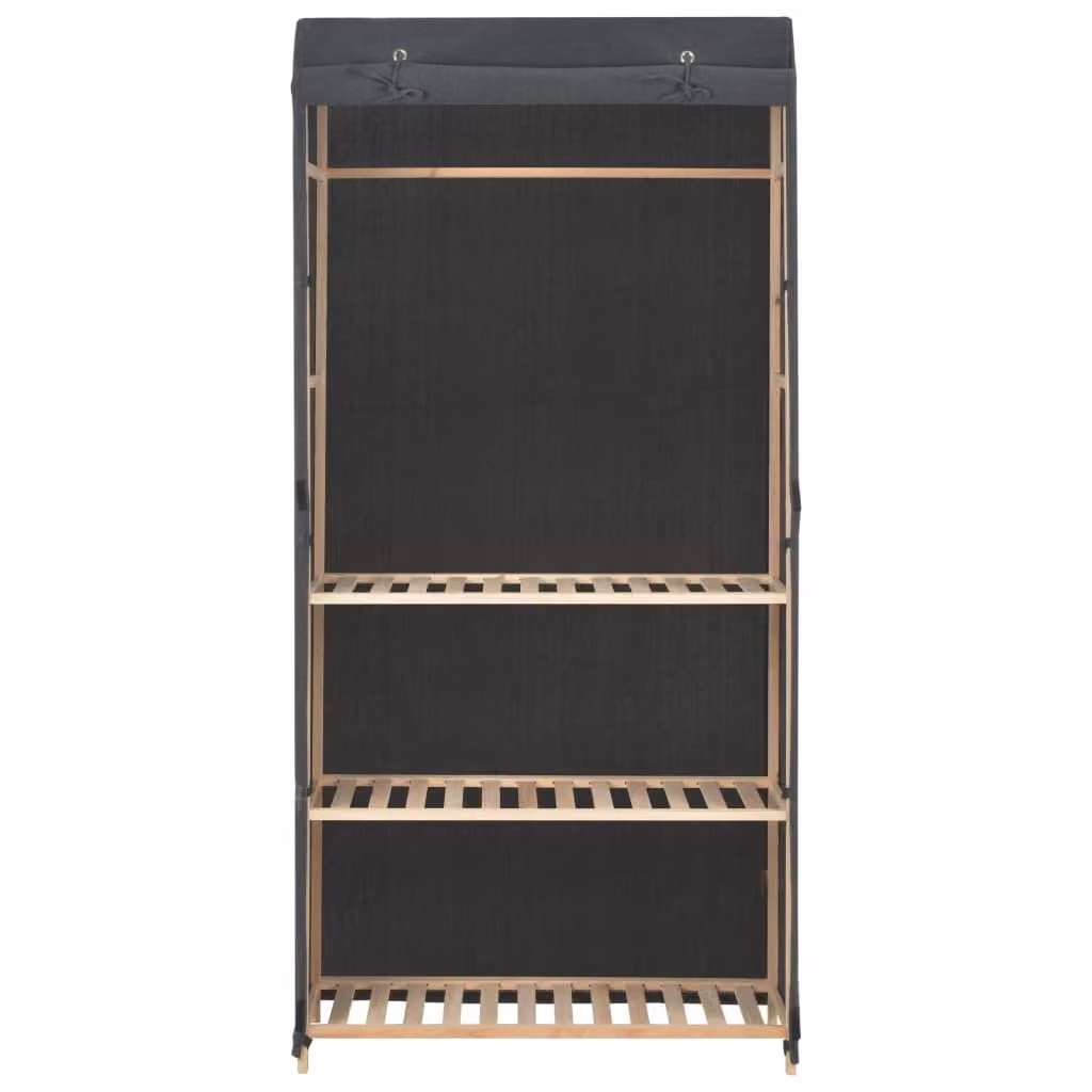 vidaXL armadio a 3 piani grigio 79 x 40 x 170 cm tessuto