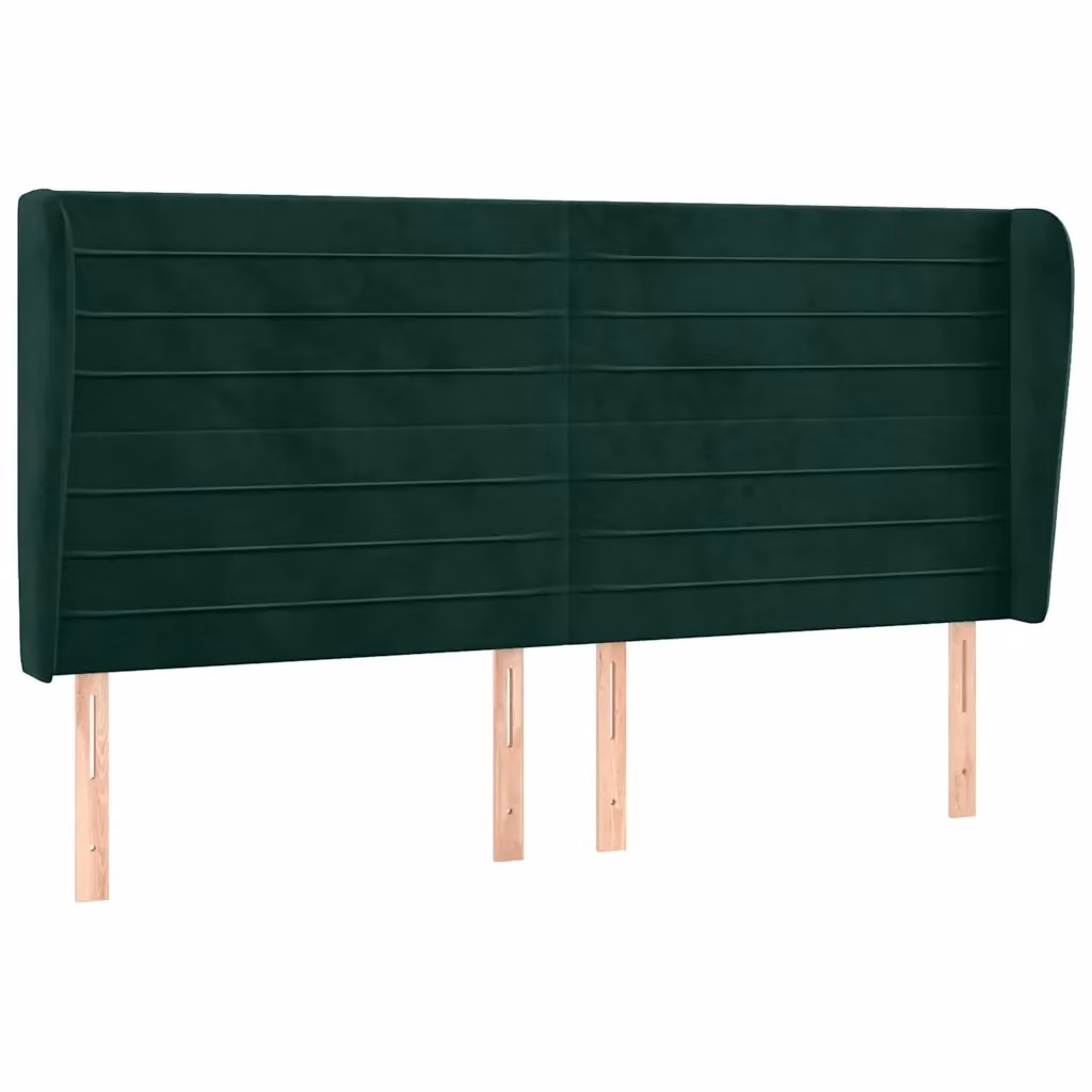 Testiera ad orecchio vidaXL in velluto verde scuro L: 203 cm, P: 23 cm, H: 118-128 cm – 2