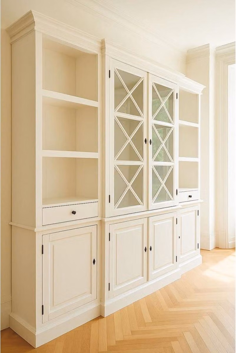 Casa Padrino armadio in stile country bianco 220 cm - Mobili in legno massello in stile country