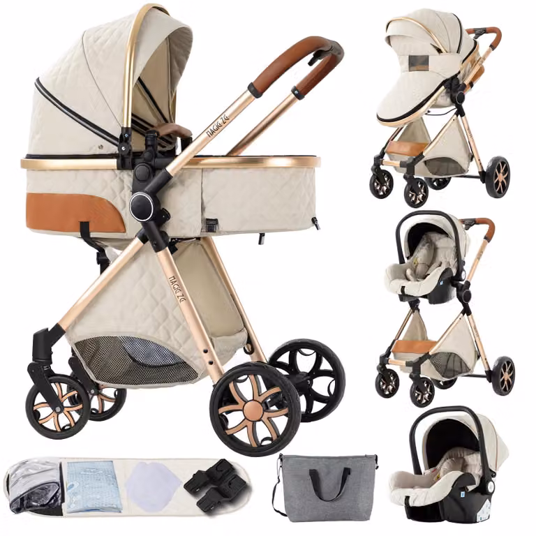 Passeggino, design versatile 3-in-1, leggero e maneggevole, color avorio