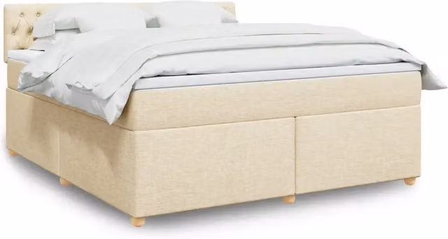 Letto Ibrido Moderno vidaXL in Legno di Pino con Materasso Beige e Bianco L/P/H: 180 x 200 cm