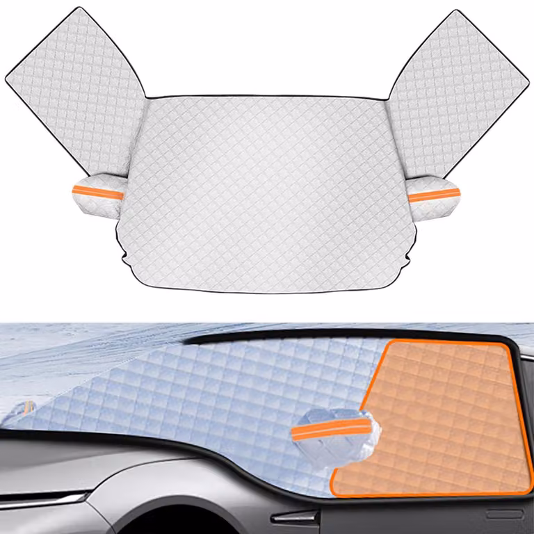 Copertura per parabrezza invernale e parasole, dimensioni 265x155x110 cm, colore argento, per auto berlina