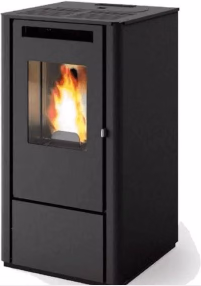 Stufa Thelma Eva Stampaggi Nero Goffrato 8Kw