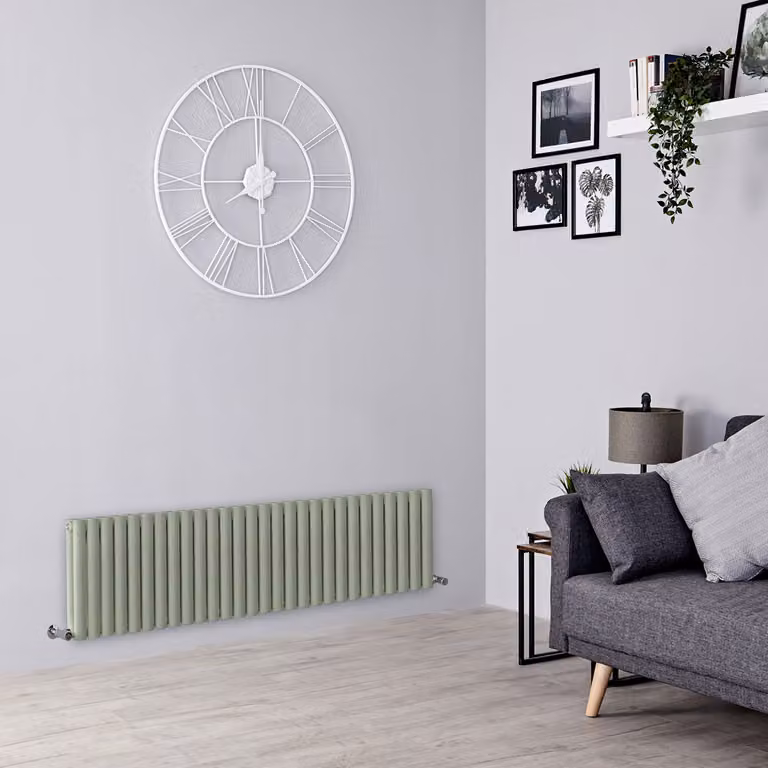 Radiatore di Design Orizzontale  Verde (Sage Leaf Green) -  400mm x 1652mm  - Pannello Doppio  - Revive