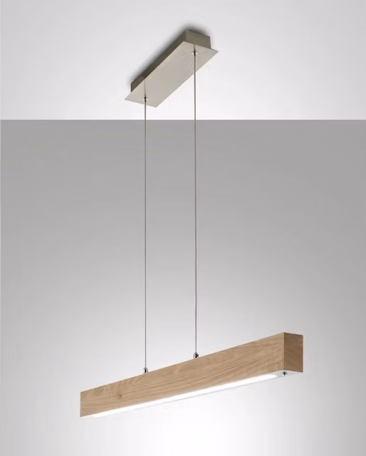 Lampada a sospensione Fabas Badia in legno marrone con luce LED bianco caldo, regolabile e dimmerabile, design moderno – 2