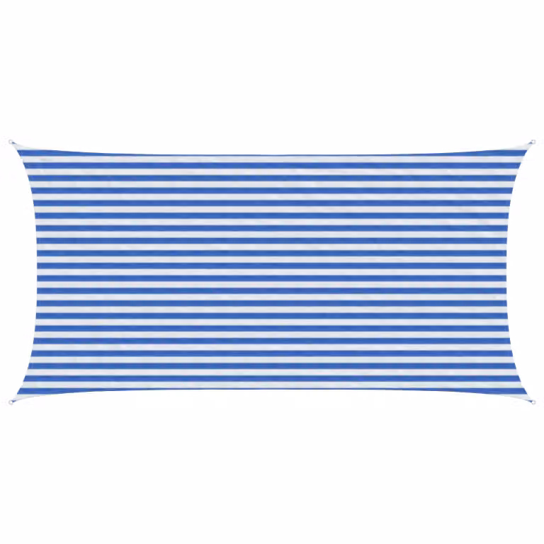 Telo Ombra Rettangolare vidaXL in HDPE Blu e Bianco 2,5 x 5 m