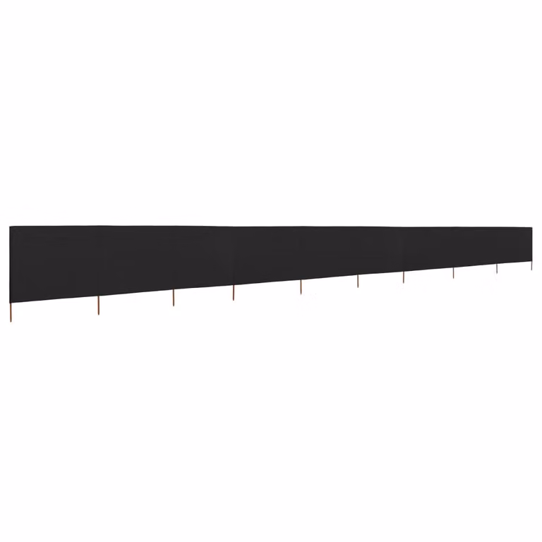Paravento a 9 Pannelli in Tessuto 1200x160 cm Nero