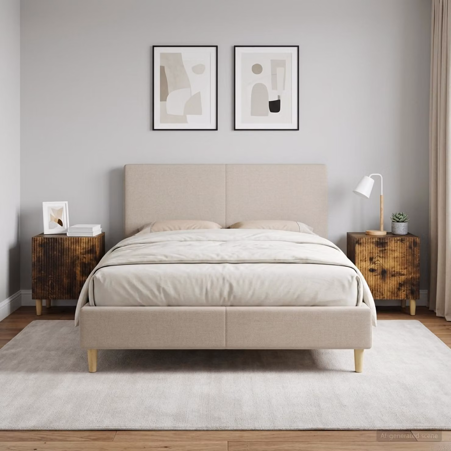 Set di 2 Armadi da Notte vidaXL in Rovere Fumo, L 43 cm x P 34,5 cm x H 50 cm