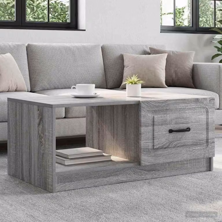 Maison Exclusive - Tavolino Sonoma grigio, 90 x 50 x 37 cm, realizzato in legno composito
