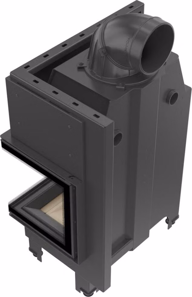 Inserto camino in acciaio KRATKI MBM destro 10 kW Ø 200 vetro curvo