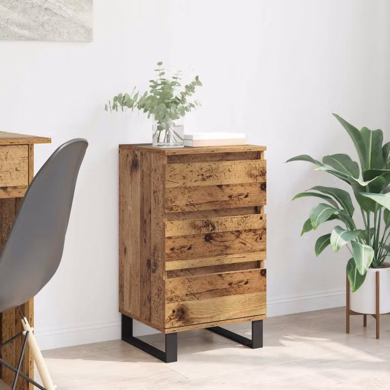 Credenza moderna vidaXL in legno ingegnerizzato e metallo, colore marrone