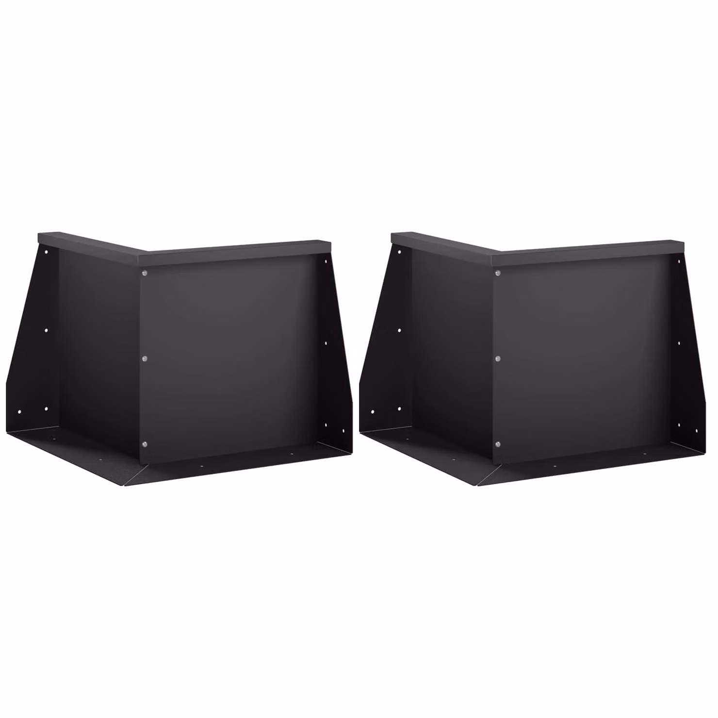 Set di 2 pezzi di aiuole rialzate vidaXL in acciaio nero, L/P/H: 50 x 50 x 50 cm
