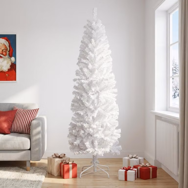 vidaXL Albero di Natale Artificiale Sottile 210 cm PVC e Acciaio