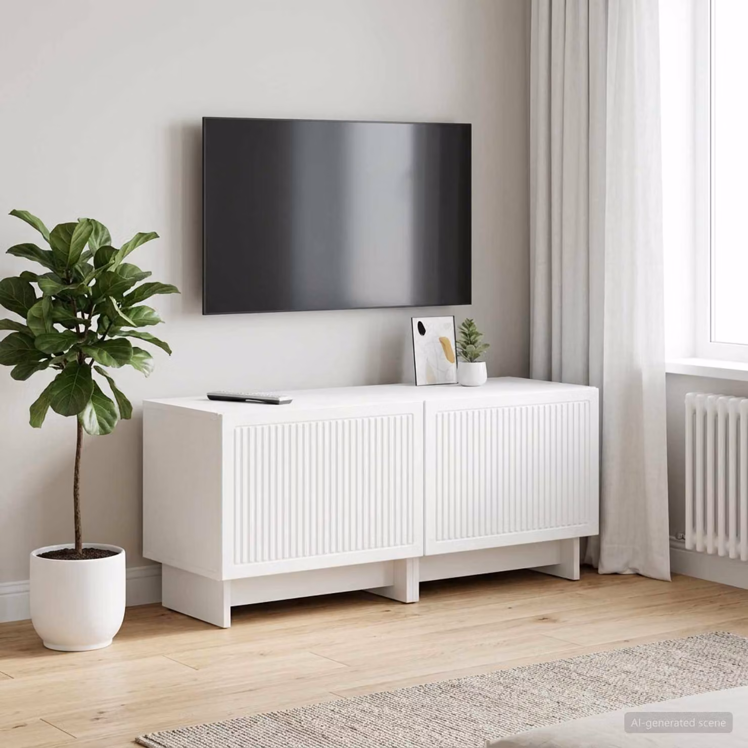 Mobile TV moderno vidaXL in legno MDF bianco
