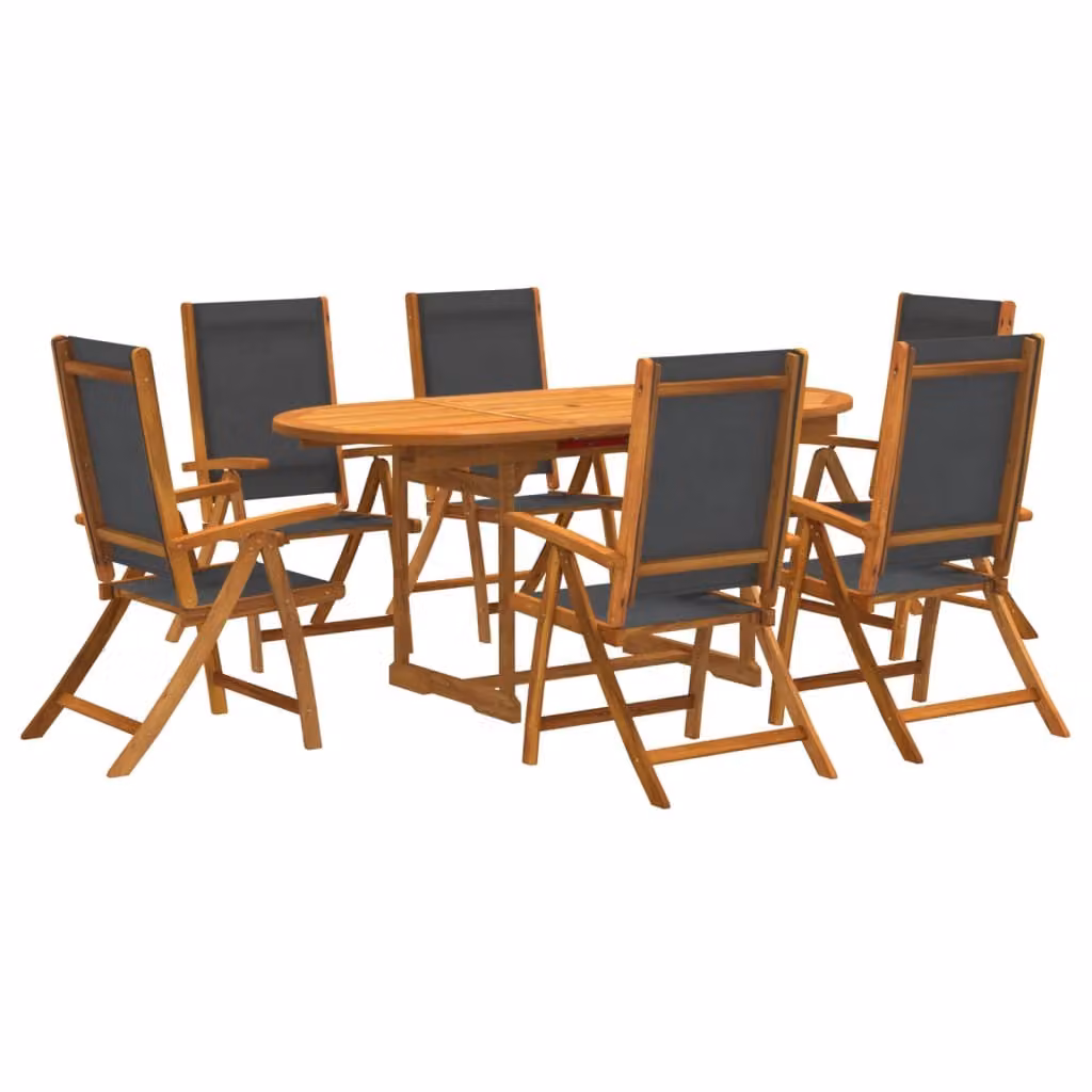 Maison Exclusive - Set da pranzo da giardino a 7 pezzi in legno massello di acacia e Textilene