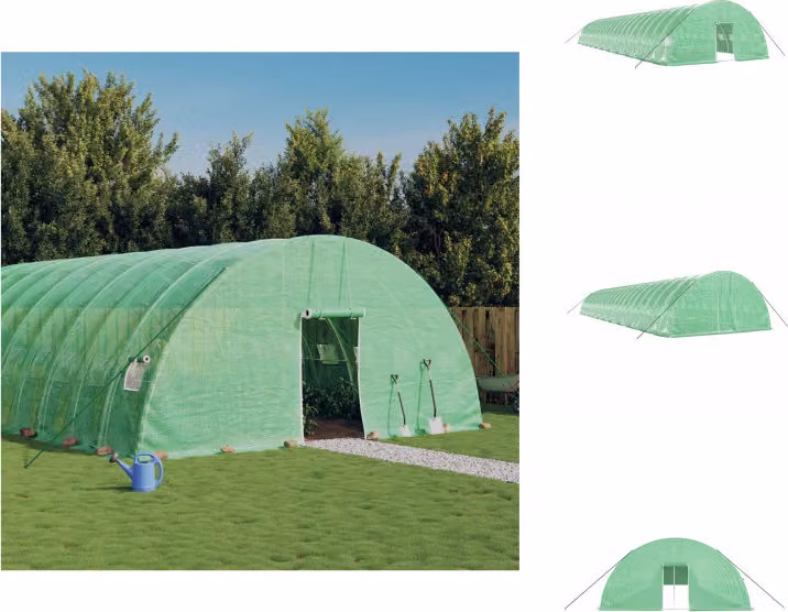 vidaXL Serra con struttura in acciaio verde 132 m² 22x6x2,85 m - Serre