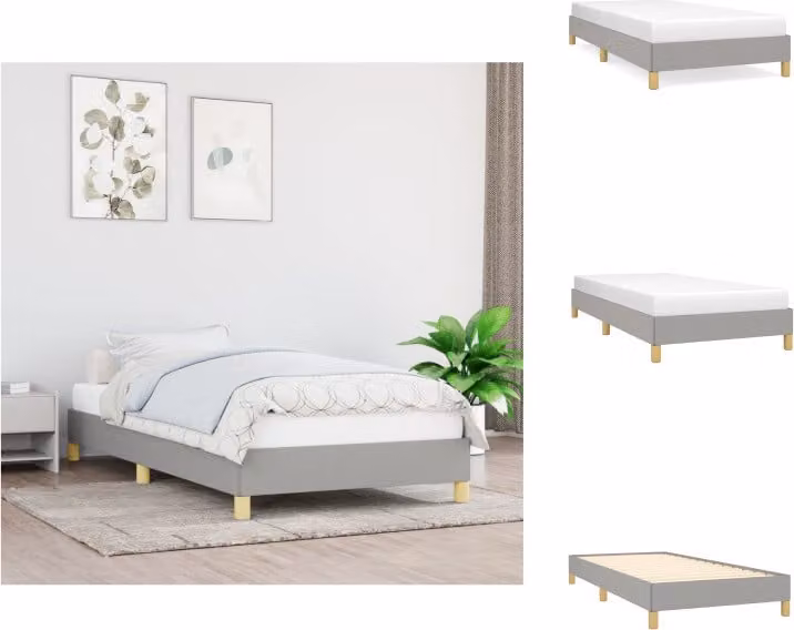 vidaXL Struttura letto grigio chiaro 100x200 cm in tessuto - Letti e strutture letto