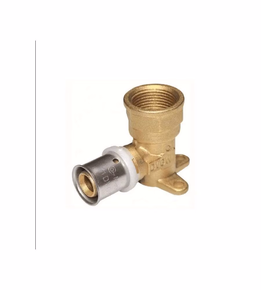 IDRO BRIC Gomito Femmina con Staffa 1/2x16 A Pressare per Multistrato