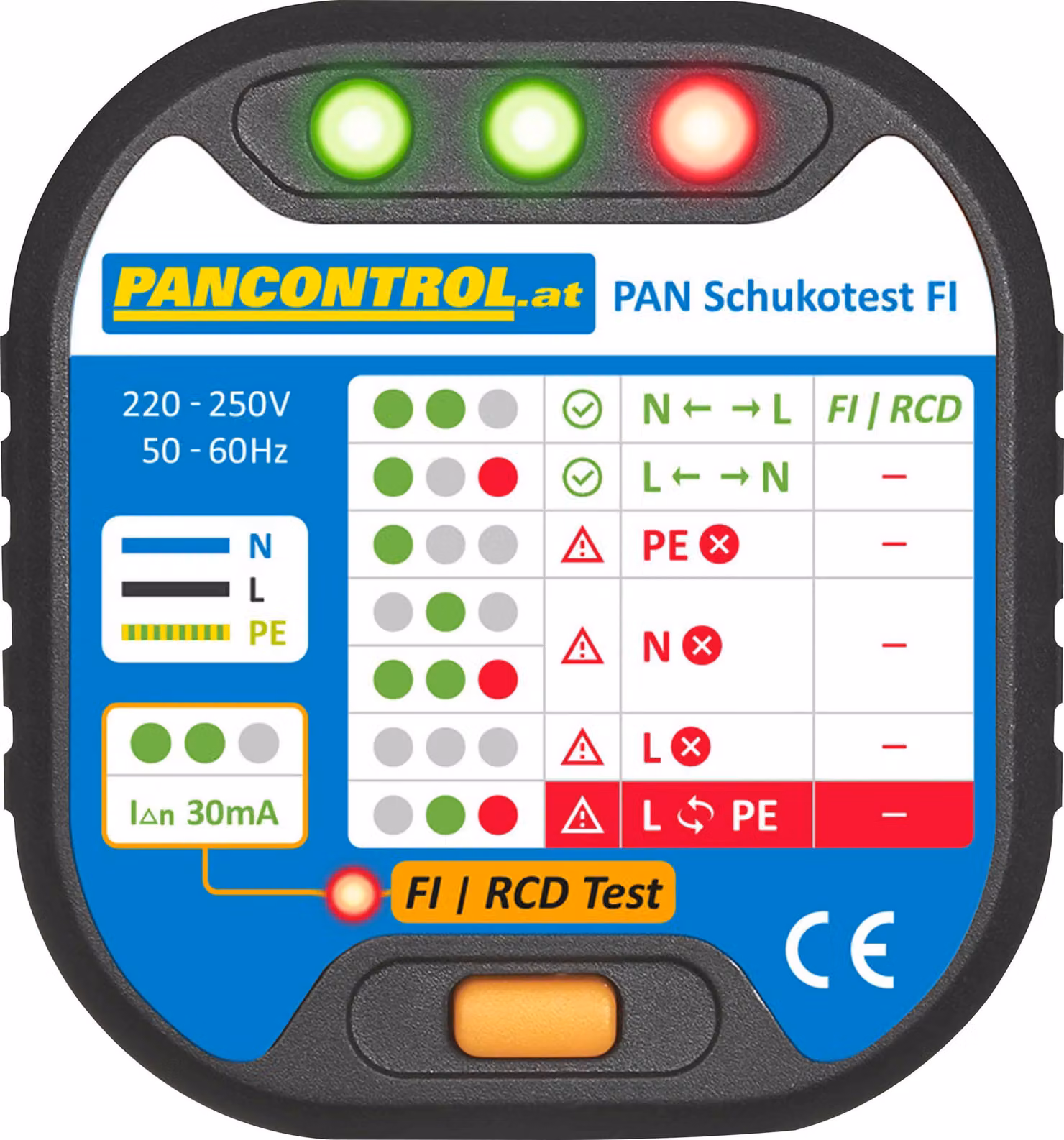 PANCONTROL Tester per prese PAN + tester RCD