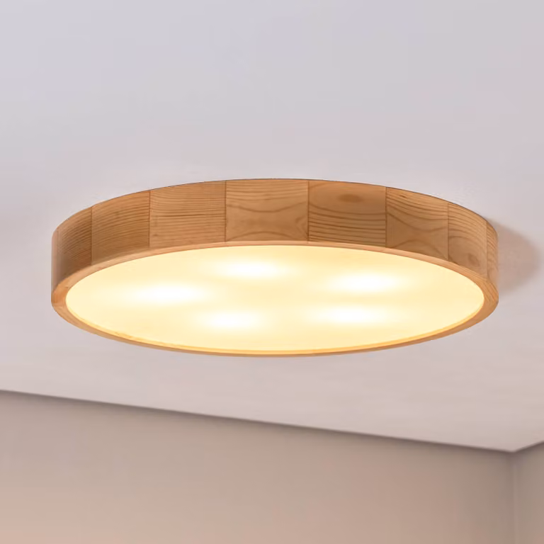Plafoniera soffitto Cleo TEMAR LIGHTING, dimmerabile, Legno chiaro, Soggiorno / Sala da pranzo, Moderno, Plafoniera