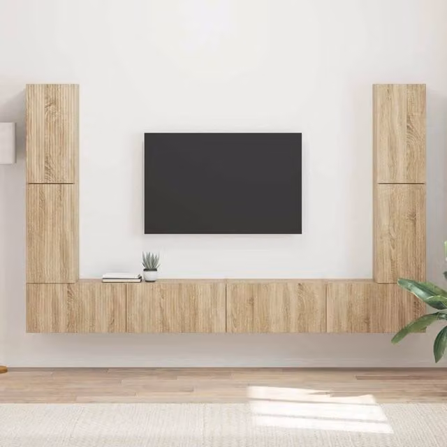 Set mobile TV 8 pz Rovere Sonoma Legno ingegnerizzato 3409134