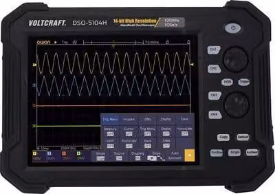 VOLTCRAFT DSO-5104H Batteria, Oscilloscopio digitale, Oscilloscopio portatile (Scope-Meter) 100 MHz 4 canali 1 GSa/s 40 Mpts 14 Bit Memoria digitale (DSO), portatile (VC-11332625)