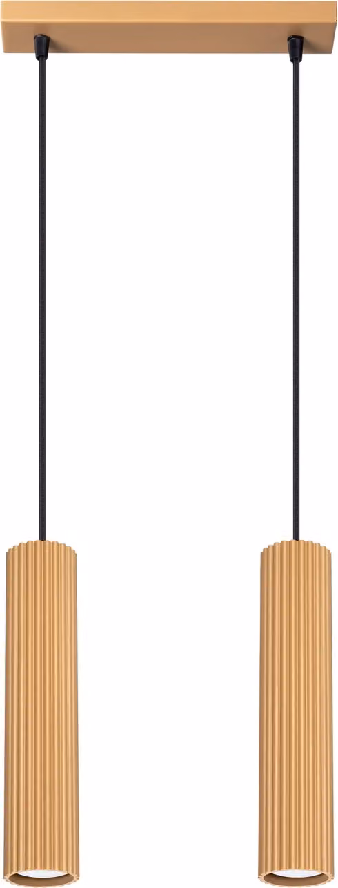 Lampada a sospensione GRAVIO dorata 2xGU10x10W in alluminio, dimensioni: 90x30x6,5 cm, IP20, Pure Lume