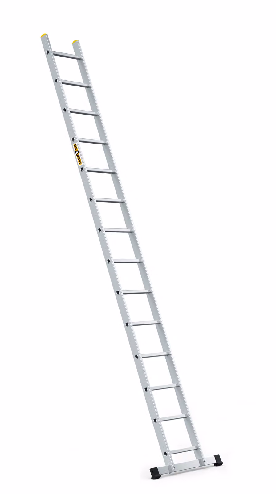 Drabest | Scala - Scala d'accesso - 14 pioli - Portata 150 kg - Scala in alluminio 1x14 gradini - Scala singola professionale