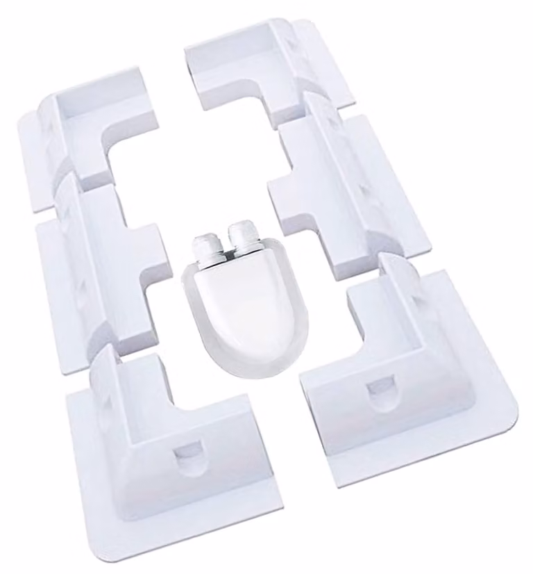 Kit di staffe angolari per pannelli solari, in ABS, composto da 7 pezzi, senza necessità di foratura, colore bianco