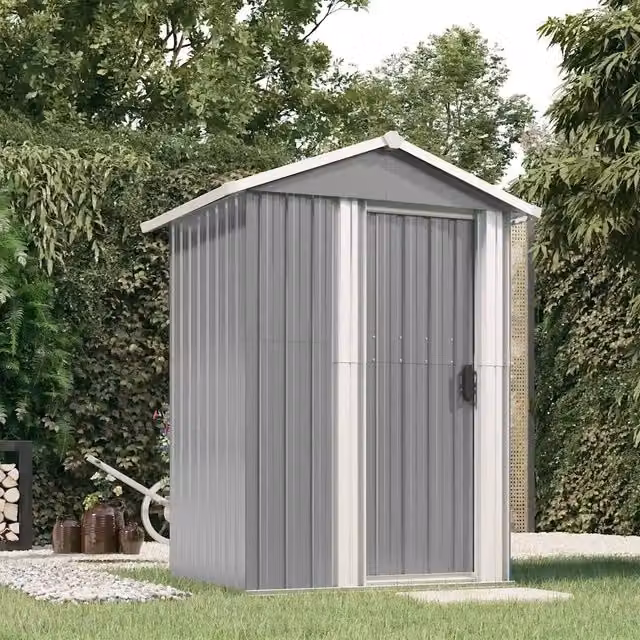 Capanno da Giardino Videx in Acciaio Zincato Grigio L/P/H: 126 x 97,5 x 177 cm