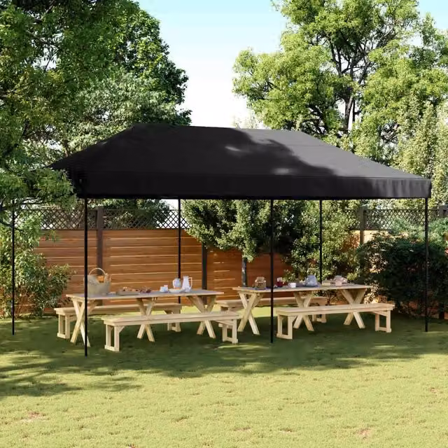 Tenda Party-Tenda da festa Nero 292 x 580 x 315 cm Tessuto Oxford 952264