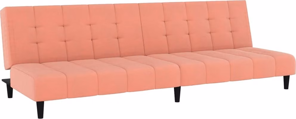 Divano Letto a 2 Posti Rosa in Velluto