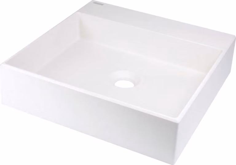 Lavabo da appoggio in granito con spazio per un rubinetto - 400x400 mm