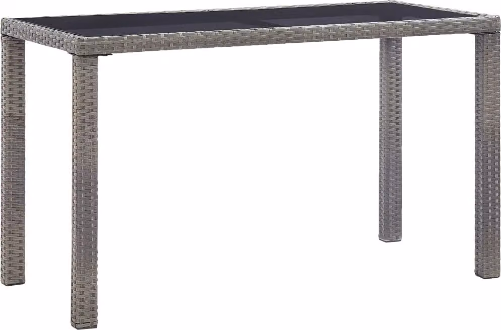 The Living Store Tavolo da giardino antracite 123 x 60 x 74 cm Poly Rattan
