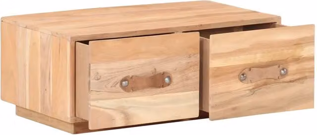 Tavolino da salotto rettangolare vidaXL in legno massello color marrone antico L: 90 cm, P: 50 cm, H: 35 cm