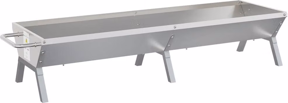 Vassoio per Barbecue Argento 158x42x31 cm Acciaio Inox