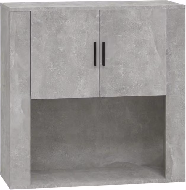 Mobile contenitore a parete moderno in legno composito grigio HELLOSHOP26 L: 80 cm, P: 33 cm, H: 80 cm