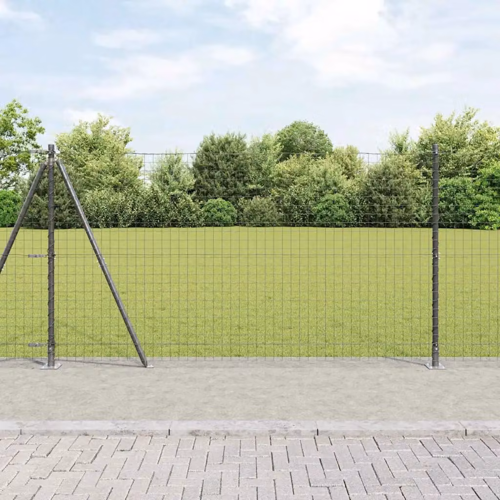Set di 26 pali per recinzione vidaXL con base in cemento, colore grigio, L/P/H: 3,2 x 3,2 x 150 cm